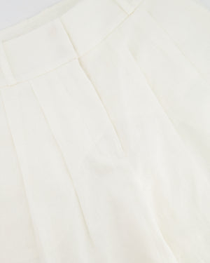 Zimmermann White Linen Wide Leg Trousers Size 0P (UK 6)