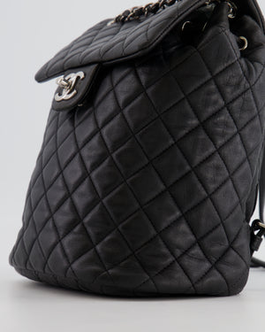 Chanel Black Quilted Lambskin Backpack with Silver Hardware