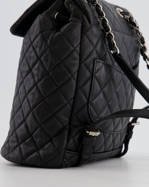 Chanel Black Quilted Lambskin Backpack with Silver Hardware