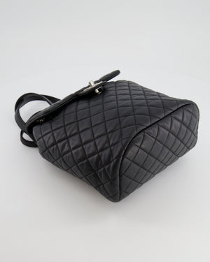 Chanel Black Quilted Lambskin Backpack with Silver Hardware