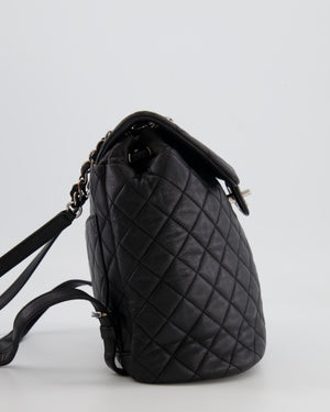 Chanel Black Quilted Lambskin Backpack with Silver Hardware