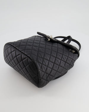 Chanel Black Quilted Lambskin Backpack with Silver Hardware