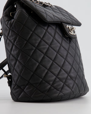 Chanel Black Quilted Lambskin Backpack with Silver Hardware