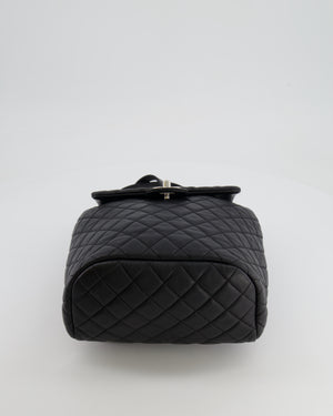 Chanel Black Quilted Lambskin Backpack with Silver Hardware
