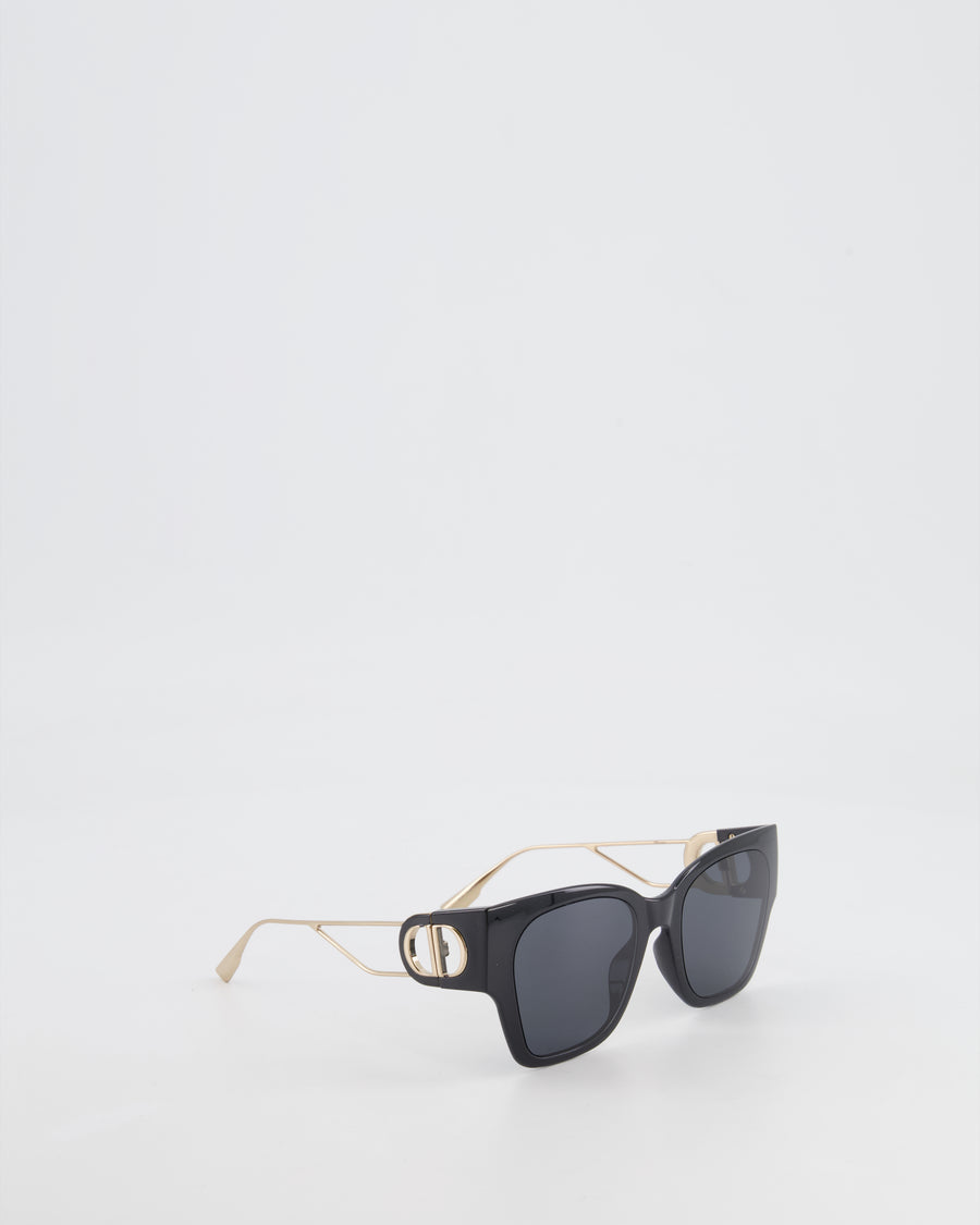 Christian Dior Black 30Montaigne Sunglasses with Gold CD Logo RRP £440