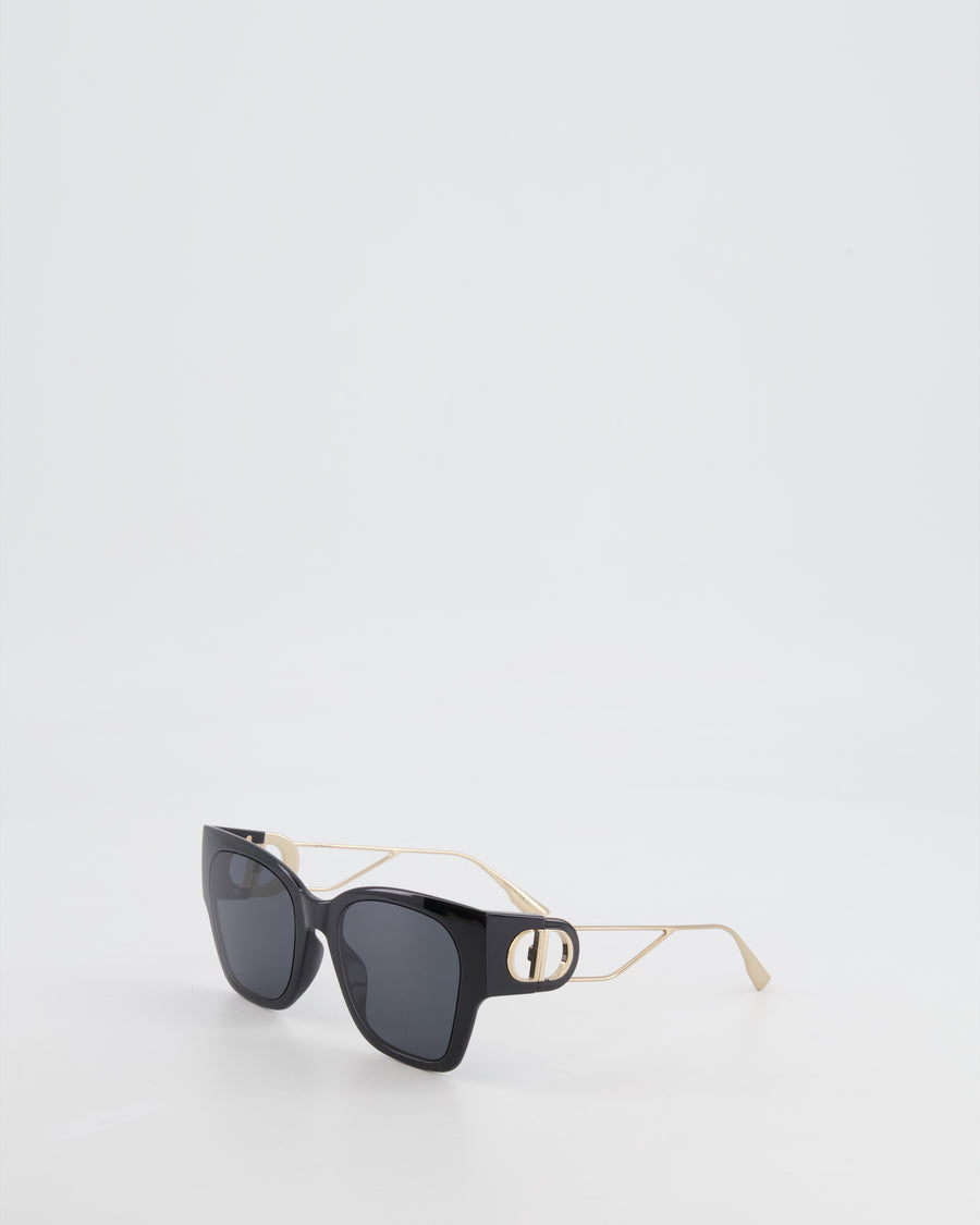 Christian Dior Black 30Montaigne Sunglasses with Gold CD Logo RRP £440