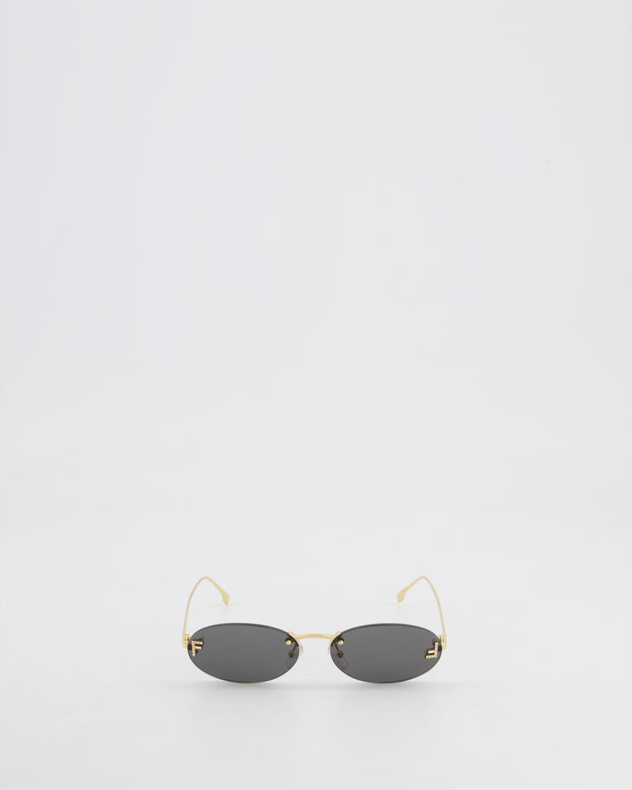 Fendi Black First Sunglasses with Crystal Logo Detail and Gold Hardware RRP £425