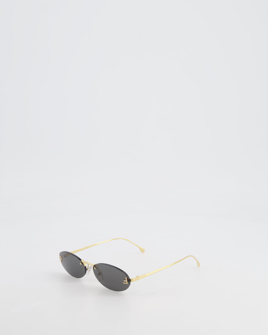 Fendi Black First Sunglasses with Crystal Logo Detail and Gold Hardware RRP £425