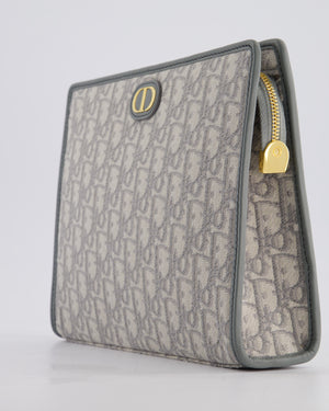 Christian Dior 30 Montaigne Pouch Bag in Grey & White Oblique Canvas with Gold Hardware RRP890£