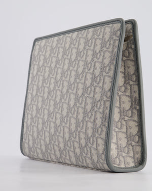 Christian Dior 30 Montaigne Pouch Bag in Grey & White Oblique Canvas with Gold Hardware RRP890£
