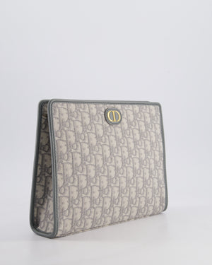 Christian Dior 30 Montaigne Pouch Bag in Grey & White Oblique Canvas with Gold Hardware RRP890£