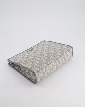 Christian Dior 30 Montaigne Pouch Bag in Grey & White Oblique Canvas with Gold Hardware RRP890£