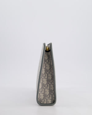 Christian Dior 30 Montaigne Pouch Bag in Grey & White Oblique Canvas with Gold Hardware RRP890£