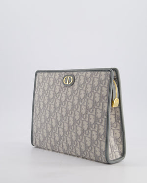Christian Dior 30 Montaigne Pouch Bag in Grey & White Oblique Canvas with Gold Hardware RRP890£