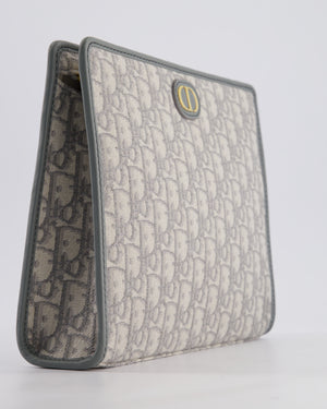 Christian Dior 30 Montaigne Pouch Bag in Grey & White Oblique Canvas with Gold Hardware RRP890£