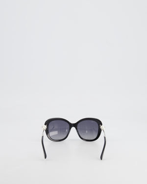 Chanel Black Sunglasses with Pearl CC Logo Detail and Silver Hardware