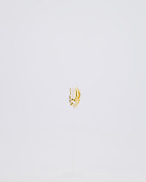 *HOT* Chanel Vintage Gold Medallion Starburst Clip On Earrings with CC Logo Detail