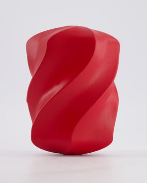 Bottega Veneta Red Whirl Clutch Bag in Red Lambskin Leather with Antique Gold Hardware