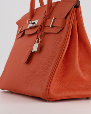 Hermès Birkin 30 Retourne Bag in Orange Togo Leather with Palladium Hardware