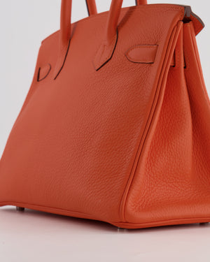 Hermès Birkin 30 Retourne Bag in Orange Togo Leather with Palladium Hardware