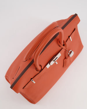 Hermès Birkin 30 Retourne Bag in Orange Togo Leather with Palladium Hardware