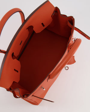 Hermès Birkin 30 Retourne Bag in Orange Togo Leather with Palladium Hardware