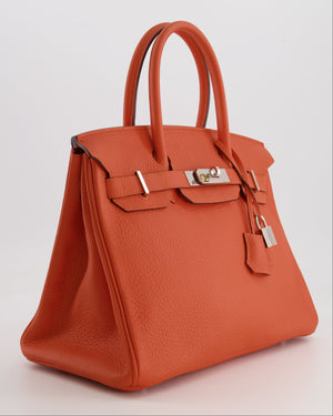 Hermès Birkin 30 Retourne Bag in Orange Togo Leather with Palladium Hardware