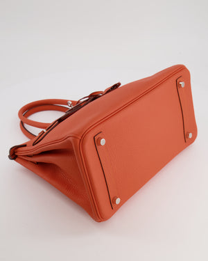Hermès Birkin 30 Retourne Bag in Orange Togo Leather with Palladium Hardware