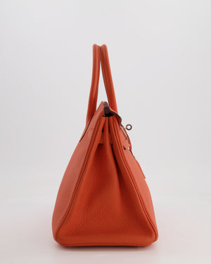 Hermès Birkin 30 Retourne Bag in Orange Togo Leather with Palladium Hardware