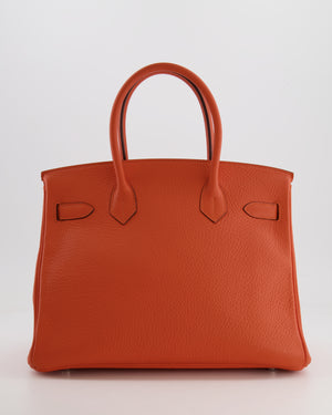 Hermès Birkin 30 Retourne Bag in Orange Togo Leather with Palladium Hardware
