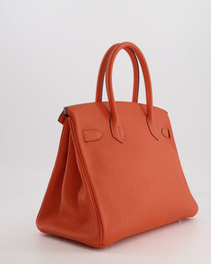 Hermès Birkin 30 Retourne Bag in Orange Togo Leather with Palladium Hardware