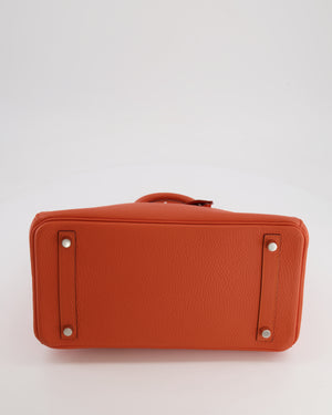 Hermès Birkin 30 Retourne Bag in Orange Togo Leather with Palladium Hardware