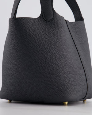 *SUPER HOT* Hermès Picotin Lock 18 Bag in Gris Misty Clemence Leather with Permabrass Hardware