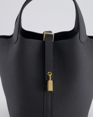 *SUPER HOT* Hermès Picotin Lock 18 Bag in Gris Misty Clemence Leather with Permabrass Hardware