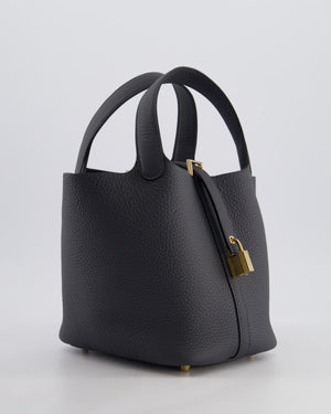 *SUPER HOT* Hermès Picotin Lock 18 Bag in Gris Misty Clemence Leather with Permabrass Hardware