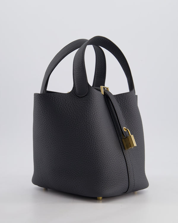 *SUPER HOT* Hermès Picotin Lock 18 Bag in Gris Misty Clemence Leather with Permabrass Hardware