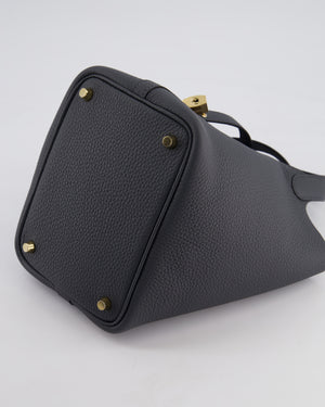 *SUPER HOT* Hermès Picotin Lock 18 Bag in Gris Misty Clemence Leather with Permabrass Hardware