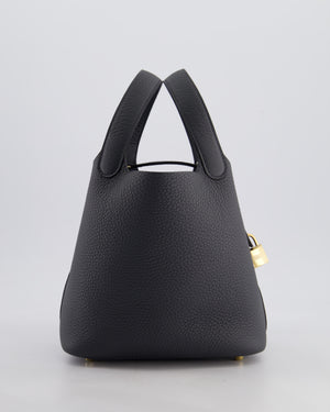 *SUPER HOT* Hermès Picotin Lock 18 Bag in Gris Misty Clemence Leather with Permabrass Hardware