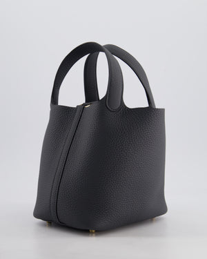 *SUPER HOT* Hermès Picotin Lock 18 Bag in Gris Misty Clemence Leather with Permabrass Hardware