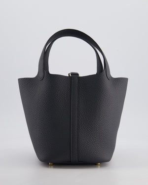 *SUPER HOT* Hermès Picotin Lock 18 Bag in Gris Misty Clemence Leather with Permabrass Hardware