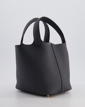*SUPER HOT* Hermès Picotin Lock 18 Bag in Gris Misty Clemence Leather with Permabrass Hardware