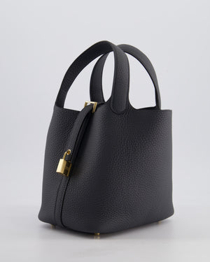 *SUPER HOT* Hermès Picotin Lock 18 Bag in Gris Misty Clemence Leather with Permabrass Hardware