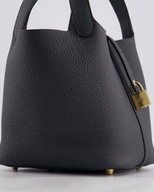 *SUPER HOT* Hermès Picotin Lock 18 Bag in Gris Misty Clemence Leather with Permabrass Hardware