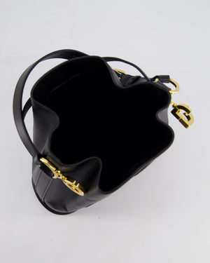 Christian Dior Medium C'est Dior Bucket Bag In Black CD-Embossed Calfskin Leather with Gold Hardware