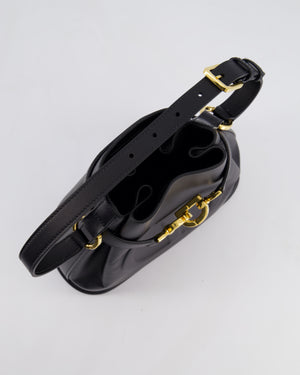 Christian Dior Medium C'est Dior Bucket Bag In Black CD-Embossed Calfskin Leather with Gold Hardware