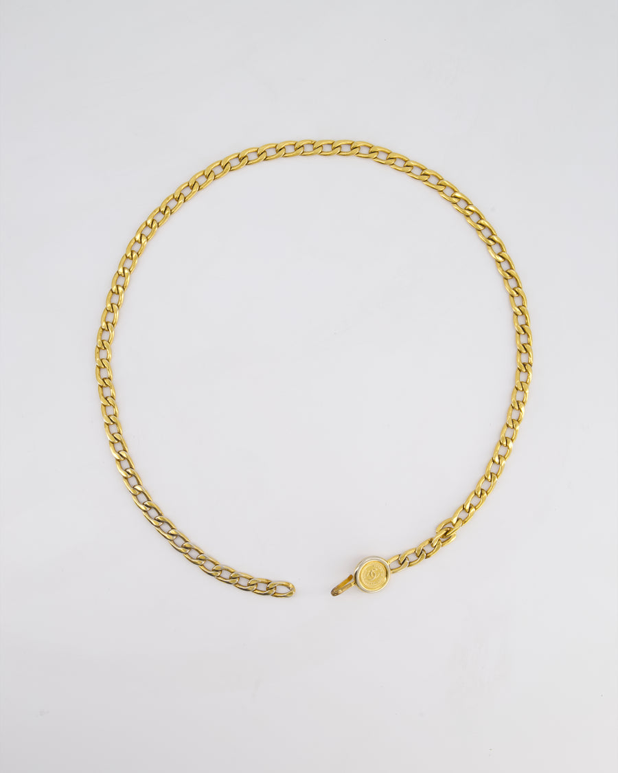 Chanel Vintage Gold Chain Medallion Belt Size 85cm