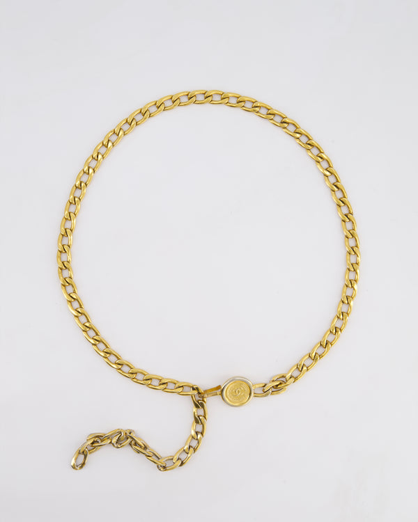 Chanel Vintage Gold Chain Medallion Belt Size 85cm