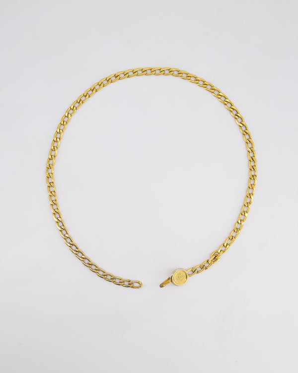 Chanel Vintage Gold Chain Medallion Belt Size 85cm
