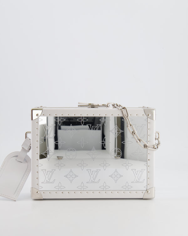 Louis Vuitton Silver Mirror Trunk Box Monogram Bag with White Calfskin Leather RRP £6,800
