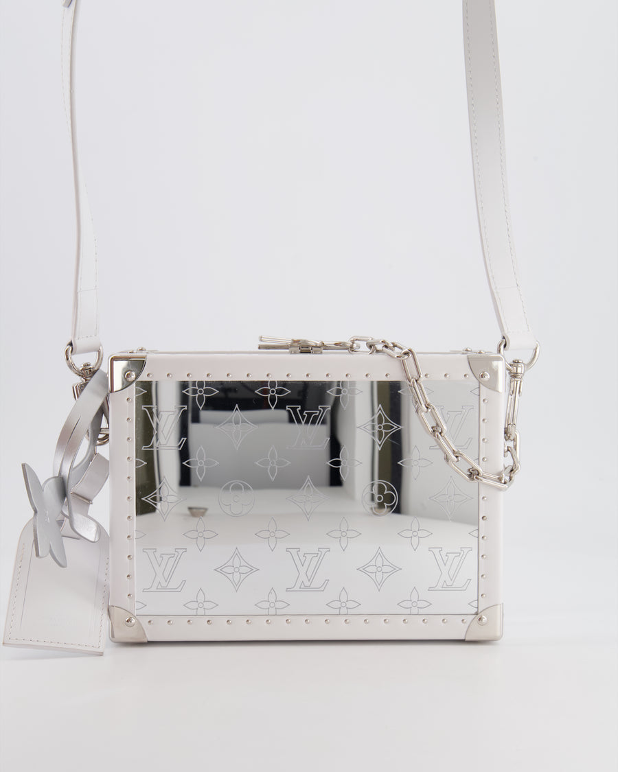 Louis Vuitton Silver Mirror Trunk Box Monogram Bag with White Calfskin Leather RRP £6,800